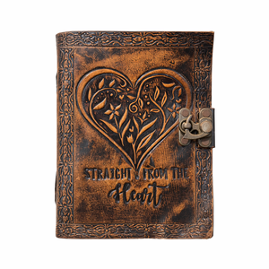 Cahier vintage en cuir gaufré avec coeur celtique fait à la main avec pages vierges pour journal intime pour hommes et femmes - Product Image 5