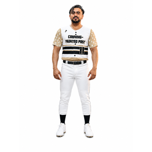 Maillot de baseball personnalisé 100 % polyester à rayures, séchage rapide, avec un seul bouton, uniforme d'équipe pour jeunes clubs amateurs, étiquette OEM - Product Image 1