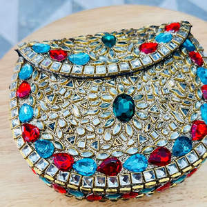 Bolso de mano de lujo de diseñador, hecho a mano, con diseño de mosaico, para noche, boda, regalo, con detalles metálicos, para mujer, estilo moderno. - Product Image 5