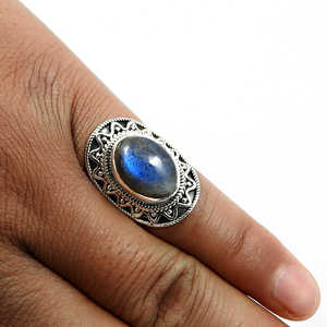 Handmade Vintage Design Labradorite Gemstone <b>Ring</b> <b>Crafted</b> From 925 Solid Sterling Silver Fine Boho Jewelry For Women And Men - Product Image 2