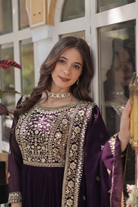 ชุดเดรส Anarkali สำหรับงานแต่งงานและงานเทศกาลแบบอินเดีย คอลเลคชั่นชุดสำหรับงานแต่งงานอินเดียและปากีสถาน แขนยาว สไตล์ชาติพันธุ์ - Product Image 3