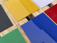 Plaque en acrylique PMMA colorée de 3 mm, rouge, noir, jaune, bleu, vert, violet, plaque en plexiglas, panneaux, feuilles teintées, découpe au laser
