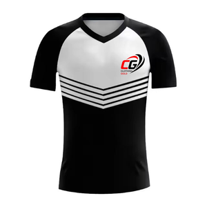 Conjunto de Camiseta de Fútbol Personalizada para Hombre, Degradado Blanco y Verde, Cuello en V, Manga Corta, Ropa de Poliéster que Absorbe la Humedad, Dorado - Product Image 1