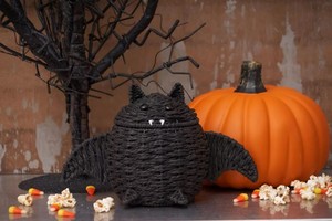 Cesta de Papel Tejida con Tapa de Búho de Halloween, Recipiente para Dulces, Almacenamiento de Papel Hecho a Mano para Decoración de Fiestas de Truco o Trato - Product Image 5