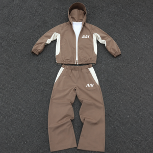Conjunto de Sudadera con Capucha Personalizada Premium y Pantalones Deportivos de Pierna Ancha y Corte Relajado para Hombre, Marca Privada, Proveedor OEM, Impermeable - Product Image 1