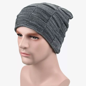 Unisex Geometric Knit Beanie Hat 100% Acrylic Hand Knitted <b>Winter</b> <b>Cap</b> Casual Style for Adults 56-58CM Head Circumference - Product Image 4