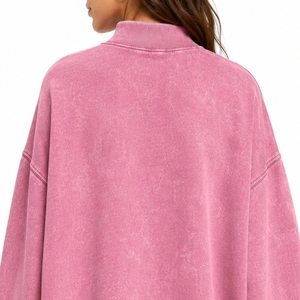 Sweat-shirt à col roulé pour femme, doux, chaud et confortable, style streetwear tendance, à épaules tombantes, manches longues, pour l'automne - Product Image 6