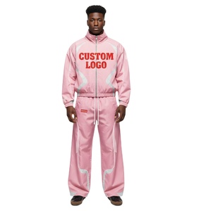 Conjunto Deportivo Casual 2 en 1 de 2 Piezas, Chaqueta Cortavientos Personalizada, Pantalones Deportivos de Pierna Recta para Hombre, 100% Nailon - Product Image 3