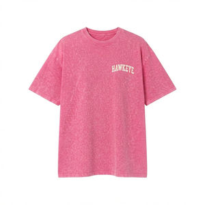 เสื้อยืดวินเทจคุณภาพสูง ล้างสีแบบแอซิด พิมพ์ลายโลโก้ตามสั่ง หลายสี ทรงโอเวอร์ไซส์ ผ้าฝ้าย 100% ระบายอากาศได้ดี ทรงหลวม สำหรับผู้หญิง - Product Image 2