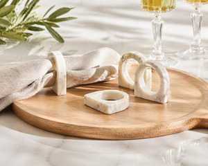 Juego de Anillos para Servilletas de Piedra Modernos, 4.5 cm de Ancho, Decoración de Mesa para Bodas, Fiestas en Casa, Diseño Duradero - Product Image 2