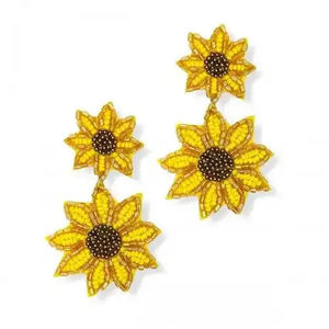 Boucles d'oreilles pendantes élégantes faites à la main en perles de rocaille, motif verrouillable, design tendance pour femmes et jeunes filles, idéales pour un anniversaire, par MD HANDICRAFTS - Product Image 2