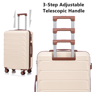 Valigia Trolley 3-in-1 in ABS e PC 20-24-28 Pollici con Serratura TSA, Alluminio, Beige, Impermeabile, Leggera - Product Image 3