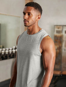 Wholesale Custom <b>Logo</b> Comfortable Solid Color Men Casual 100% Cotton Breathable Tank Tops - Product Image 2