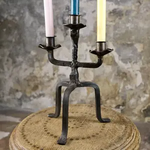 Candelabro antiguo, soporte para velas de mesa, decoración vintage, soporte ornamental para velas, pieza decorativa de metal - Product Image 3