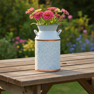 Maceta de Metal Galvanizado Estilo Rústico Vintage, Florero Retro Antiguo, Soporte para Plantas de Granja - Product Image 6