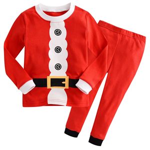 Conjunto de pijamas navideños de Mickey Mouse para bebés, camiseta de manga larga con cuello redondo y pantalones a rayas, ropa de dormir de invierno - Product Image 2