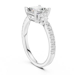 Anillo de Oro Blanco Sólido de 14k en Oferta, con Diamante Cultivado en Laboratorio con Corte Asscher y Certificado GRA, Anillo de Compromiso para Mujer - Product Image 3