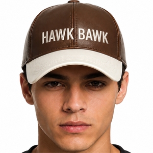 Unisex Leather Baseball <b>Cap</b> Premium Leather Adjustable Durable Embroidered Logo Adjustable 6-Panel Casual Daily Wear Fashion - Product Image 1