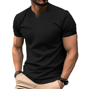 T-shirt à manches courtes pour homme, tissu doux au toucher, extensible et tendance, 100% polyester, tissu frais pour homme - Product Image 4