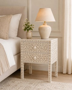 Mesa de Muebles con Incrustaciones de Hueso Hecha a Mano, de Alta Demanda, con Diseño de Mosaico Geométrico para Decoración de Hogar de Lujo y Sala de Estar, en Venta - Product Image 6