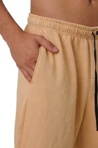 Pantalones Cortos Deportivos para Hombre, Color Camel Claro, Algodón y Poliéster, Cintura Media, Cordón Ajustable, Transpirables, Secado Rápido, Bolsillos, Estilo Capri, Color Sólido - Product Image 4