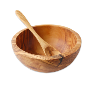 Bol en bois artisanal pour salade de fruits, collations, chips, bol de service en bois naturel, vaisselle de cuisine, bol décoratif pour servir les aliments - Product Image 2