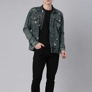 Veste en jean respirante pour homme, de bonne qualité, à prix raisonnable, avec impression de logo personnalisée, veste en jean pour homme - Product Image 1