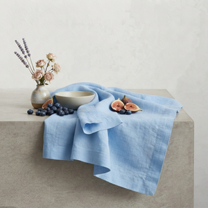 Servilletas de Tela de Lino Azul Cielo Hechas a Mano, Elegantes y Reutilizables para Bodas, Fiestas, Restaurantes y Decoración de Mesa - Product Image 5