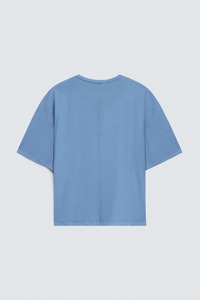 Camiseta de Manga Corta para Hombre, Cuello Redondo, Color Azul Claro, Talla Grande, Estilo Casual, 100% Algodón, Transpirable, 240g, Tejido de Punto - Product Image 6
