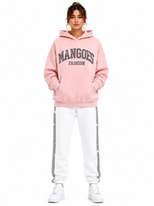 Custom Premium Unisex Oversized Rhinestone <b>Hoodie</b> Set Soft 100% Cotton Fleece Pullover Eco-Friendly Elastic Waist Jogger Pants - Product Image 1