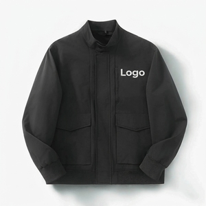 Custom Company Eco-Friendly <b>Waterproof</b> Windproof Quilted <b>Jacket</b> Canvas Nylon Zipper Stand Collar Men <b>Winter</b> - Product Image 4