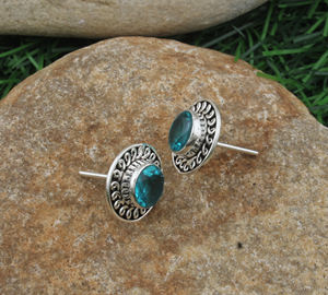 Boucles d'oreilles pendantes en topaze bleue naturelle, argent sterling 925, forme goutte d'eau, bijoux délicats de luxe pour les occasions de fête et de cadeaux - Product Image 2