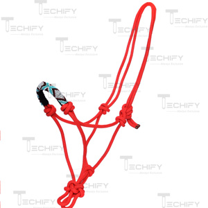 Longe d'entraînement réglable en nylon durable pour cheval avec muserolle perlée - Product Image 1