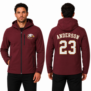 Chaqueta Deportiva Softshell con Capucha para Hombre, Personalizada con Logotipo del Club, Nombre y Número Bordados en la Espalda, Ropa Deportiva al por Mayor para Equipos, OEM, Clubes, Equipos de Entrenamiento - Product Image 1