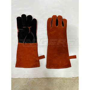 Gants de soudage résistants à la chaleur, noirs et orange, gants de travail industriels, logo personnalisé OEM, gants de sécurité résistants aux flammes en gros - Product Image 4