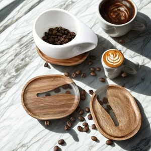 Wooden Resin Coasters Heat Resistant Tabletop Protection Wood <b>Cup</b> Mug <b>Mats</b> for Drinks Bar Kitchen Home - Product Image 2