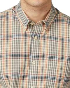 เสื้อเชิ้ตผู้ชายสีเบจ น้ำเงิน และสีสนิม ลายตารางเล็ก ผ้าฝ้าย แขนยาว ติดกระดุม แบบลำลอง สั่งผลิตได้ตามแบบ OEM โรงงานผลิตเสื้อผ้าแบบสั่งตัดพอดีตัว - Product Image 4