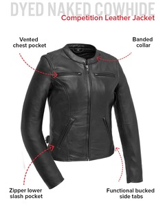 Chaqueta de Motocicleta de Cuero Genuino para Mujer |   Equipo de Ciclismo Hecho a Medida y Ligero - Product Image 4