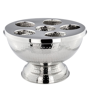 Seau à champagne en acier inoxydable martelé, seau à glace en métal de qualité supérieure pour fêtes et événements, accessoire de bar - Product Image 1