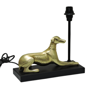 Base de Lámpara de Mesa Vintage con Diseño de Galgo Dorado, Elegante Escultura de Whippet en Aluminio, Lámpara de Escritorio para Decoración de Sala de Estar - Product Image 1