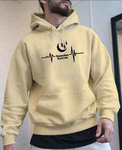 Sweat à capuche premium pour homme, ultra confortable, 100 % coton, brodé, perlé, uni, teint avec impression numérique, personnalisable, hiver - Product Image 3