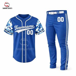 Ensembles de tenues de baseball et de softball personnalisées pour hommes, style sublimation, avec impression de nom, numéros et noms d'équipe, hauts et chemises durables - Product Image 1