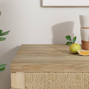 Buffet vietnamien DreamCraft de 31,5 pouces avec portes élégantes en rotin de papier - Product Image 4