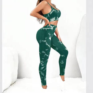 Conjunto Deportivo de 5 Piezas para Mujer, Ligero, de Color Sólido, Secado Rápido, Transpirable, Ecológico, Cintura Alta, para Gimnasio, Yoga y Fitness - Product Image 1