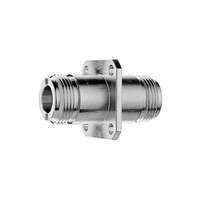 Adaptateur RF N femelle vers N femelle, bride carrée 25 mm, 50 ohms, en laiton massif, coupleur coaxial à quatre trous pour montage sur panneau
