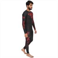 Ensemble de vêtements de sport de compression formels pour hommes - Écologique, respirant, anti-plis, manches longues, pour la gym et le MMA, séchage rapide, 100 % coton