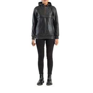 Chaqueta Cortavientos Anorak de Cuero Casual para Deportes, Chaqueta de Cuero Vacuno Personalizada al por Mayor para Mujer - Product Image 3