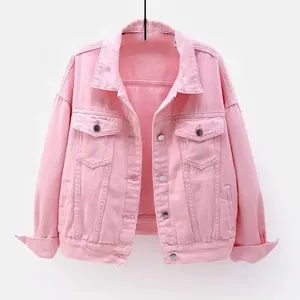 Veste en jean bleu classique personnalisée pour femme, écologique, délavée, style streetwear décontracté, tendance automne-hiver - Product Image 1