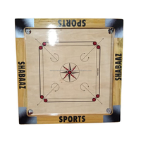 Jeu de Carrom Classique en Bois Massif Premium 26x26 Pouces, Surface Polie, Cadre Robuste, Écologique, Thème Religieux, Idéal pour les Fêtes