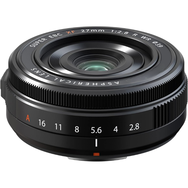 XF 27mm F2.8 R WR Lens Black Compact Pancake Lens for X-Mount Mirrorless Cameras Street Travel Photography